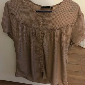 Soft button down Top- polka dot